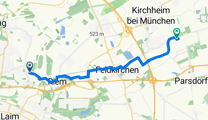 Schichtlstraße 22, München nach Senator-Gerauer-Straße 25, Poing