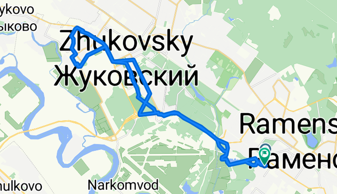 От улица Десантная 6, Раменское до улица Лучистая 3, Раменское