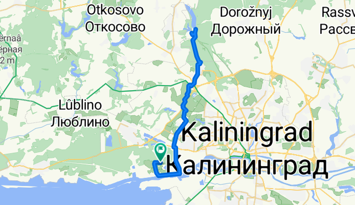 От Прегольский, Калининград до P93X+24, Калининград