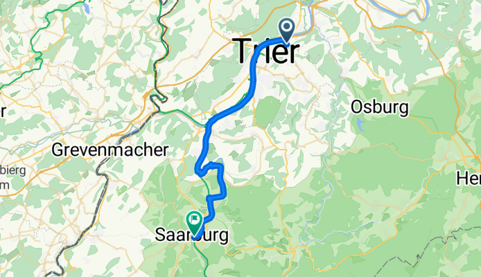 Trier nach Saarburg - Saar rechts