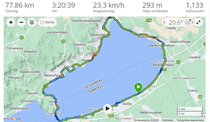 Photo 2 of the Bikemap route "Siófok eBike"
