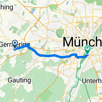 Planegger Straße 3, Germering nach Hans-Mielich-Straße 2, München