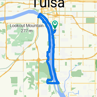 Route to Riverside Path, Tulsa, OK 74114