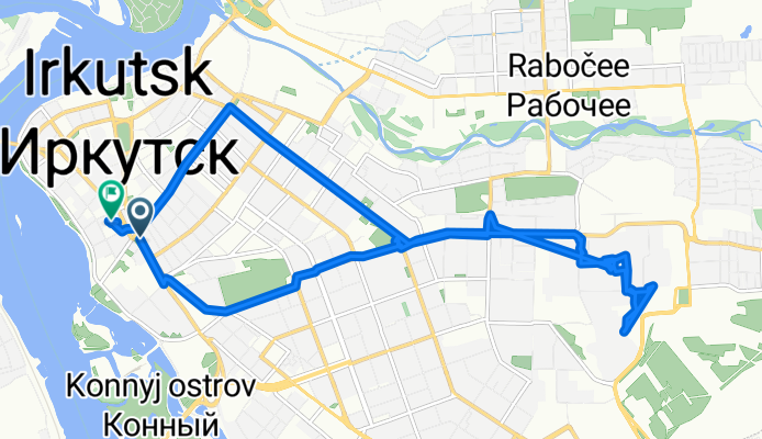 От улица Ленина 13, Иркутск до улица Горького 10б, Иркутск