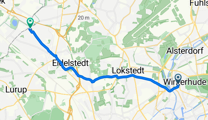 Alsterdorfer Straße 6, Hamburg nach Grillenweg 38, Hamburg