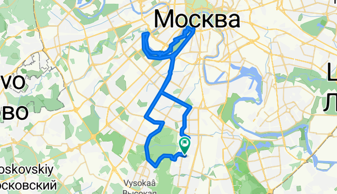 От Днепропетровская улица 7, Москва до Днепропетровская улица 7, Москва