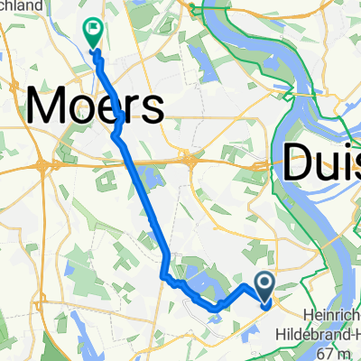Joseph-Haydn-Straße 8, Duisburg nach Jockenstraße 42, Moers