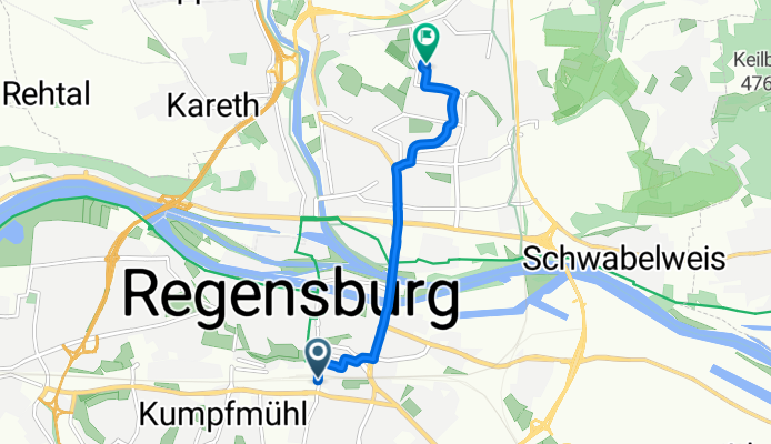 Galgenbergbrücke, Regensburg nach Argonnenstraße 33, Regensburg