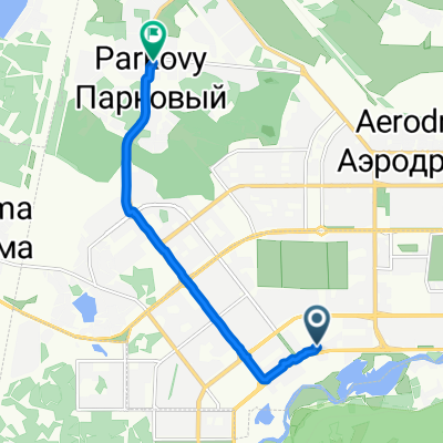 От улица Университетская Набережная 54, Челябинск до Краснопольский проспект 17Б, Челябинск
