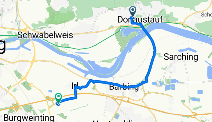 Prüllstraße 21, Donaustauf to Leibnizstraße 2, Regensburg