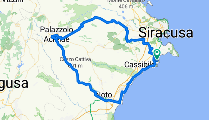 Sizilien: Arenella-Floridia-Palazollo-Testa dell'Aqua-Noto