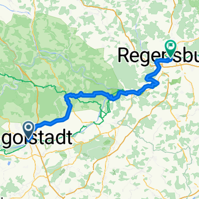 Route nach Regensburg