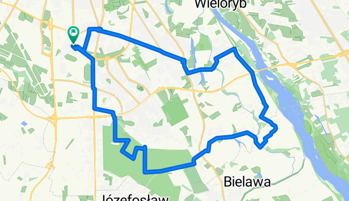 Służewiec - Wilanów - Okrzeszyn - Powsin - Kabaty - Służewiec. CLONED FROM ROUTE 455989