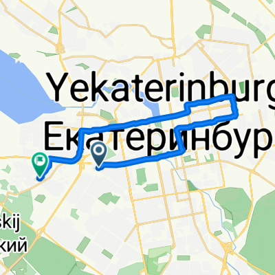 От Белореченская улица 6, Екатеринбург до улица Викулова 65, Екатеринбург