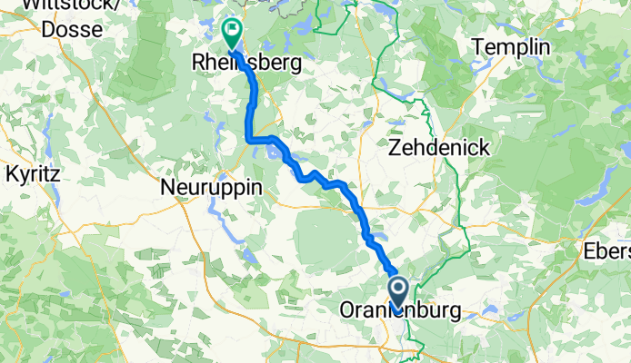Route nach Campingplatz Warenthin