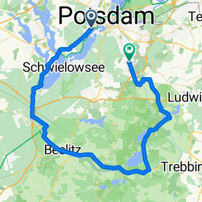 Potsdam-Ferch-Beelitz-Tauchwitz-Schönhagen-Schiaß-Gröben-Saarmund-Rehbrücke