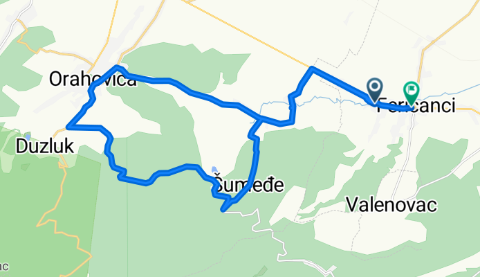 Feričanci - Jošava - Šumeđe - Duzluk - Orahovica - Jošava - Feričanci