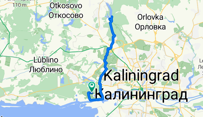 От Прегольский, Калининград до P93X+24, Калининград