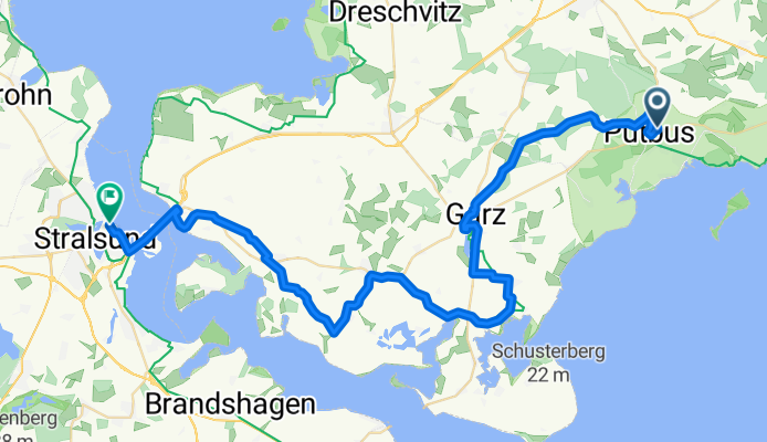 Bahnhofstraße 14, Putbus to Schillstraße 25, Stralsund