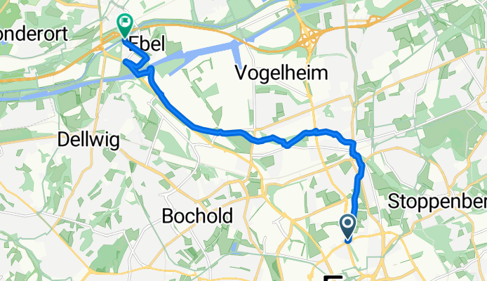 Berne-Route - Gladbecker Straße 108, Essen nach Heckenweg 24, Bottrop