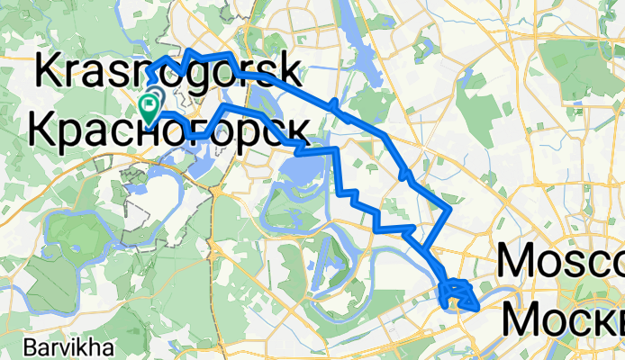 От Железнодорожный проезд 2, Красногорск до Железнодорожная улица 8А, Красногорск