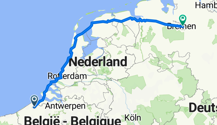 2024 Nordsjøruten (med snarveier)