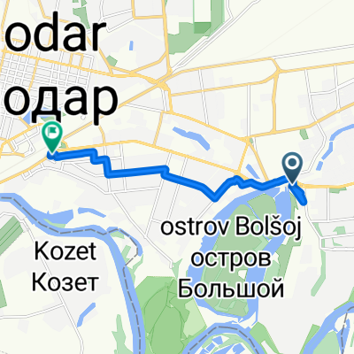 От улица поселок Курортный 5 корпус 1, Краснодар до улица Ставропольская 80, Краснодар