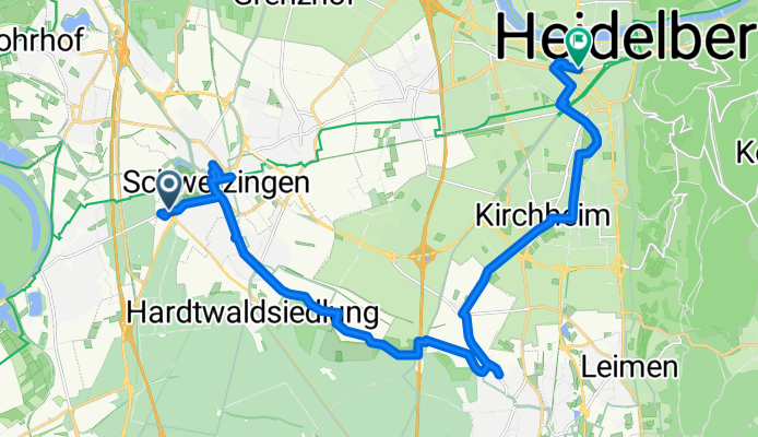 Schwetzingen nach Heidelberg Hbf