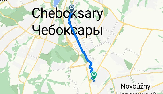 От улица Карла Маркса 47А, Чебоксары до проспект Мира 23, Чебоксары