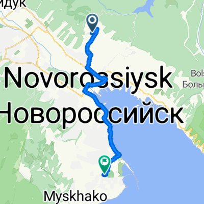 Верхнебаканский Сельский Округ, Городской Округ Новороссийск до Пионерская улица, 21/2, Новороссийск