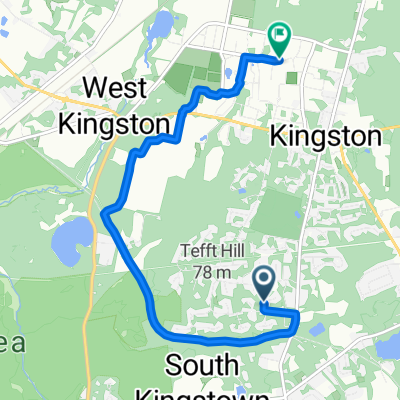 18 Bramblewood Ln, Wakefield to W Alumni Ave, Kingston