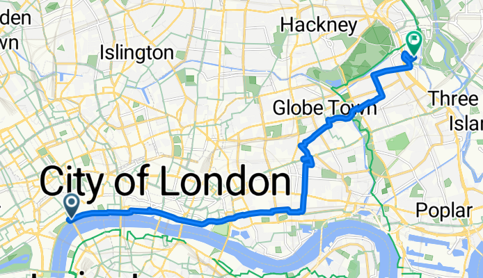 Cycle Superhighway 3, London to 43 Dace Road, London