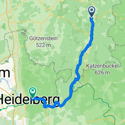 Route von Marktplatz 7, Erbach