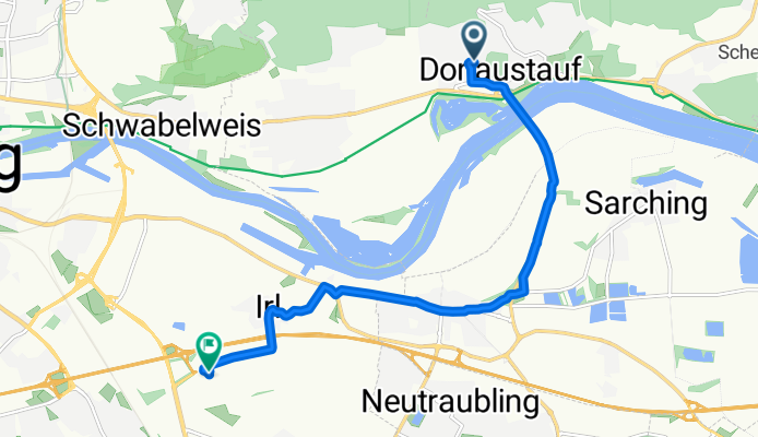 Bischof-Tuto-Straße, Donaustauf to Leibnizstraße 2, Regensburg