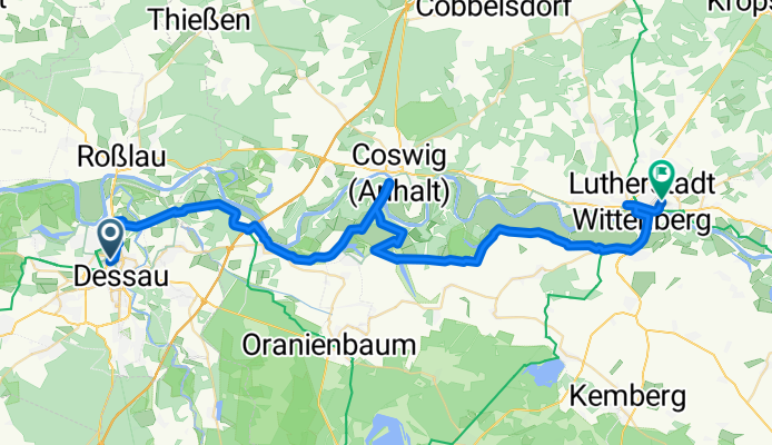Dessau(Hbf) - Wörlitz - Elbe - Lutherstadt Wittenberg (Hbf) CLONED FROM ROUTE 666722