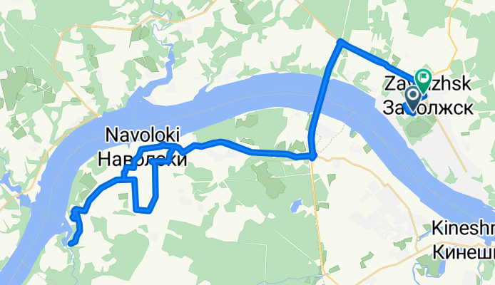 От улица Спортивная 7А, Заволжск до улица Мира 20/65, Заволжск