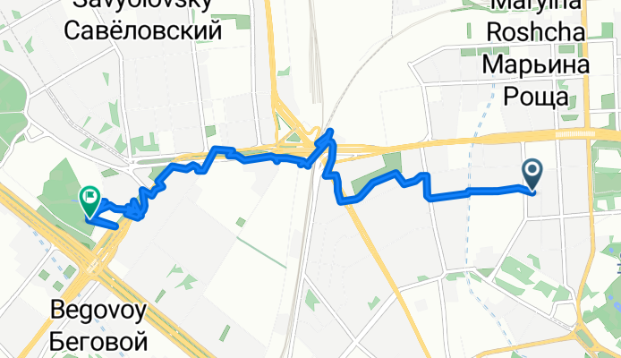 От улица Образцова 24, Москва до Ленинградский проспект 36 строение 2Б, Москва