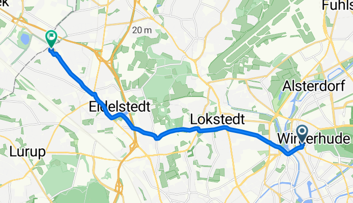 Alsterdorfer Straße 6, Hamburg nach Grillenweg 38, Hamburg
