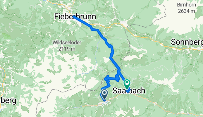 Hasenbachweg 474, Hinterglemm to Eberhartweg 745, Saalbach