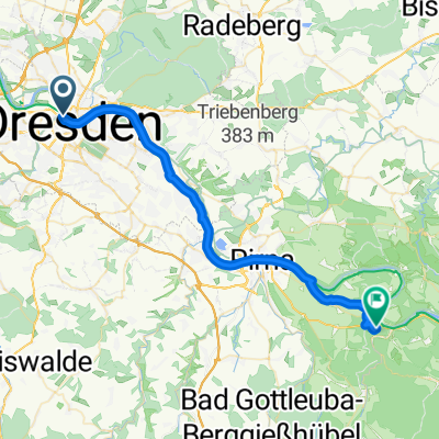 Devrientstraße 12, Dresden nach Festung Königstein 2, Königstein