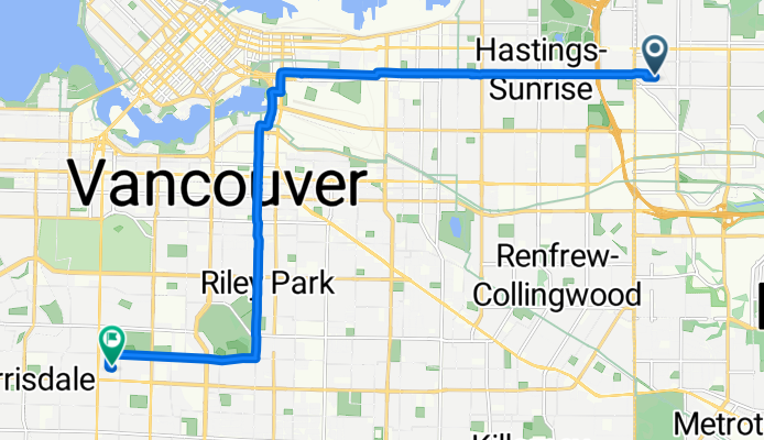 Route to Cartier Street 1406, Vancouver