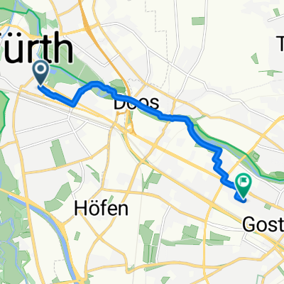 Königswarterstraße 22, Fürth nach Adam-Klein-Straße 69, Nürnberg