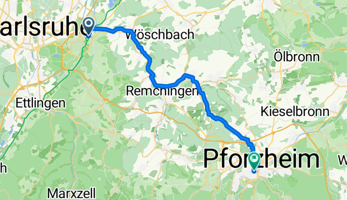Karlsruhe to Pforzheim