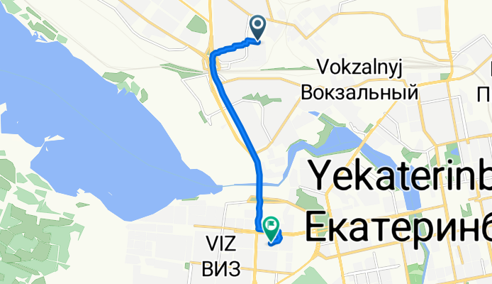 улица Крупносортщиков, 6, Екатеринбург до Ключевская улица, 18А, Екатеринбург