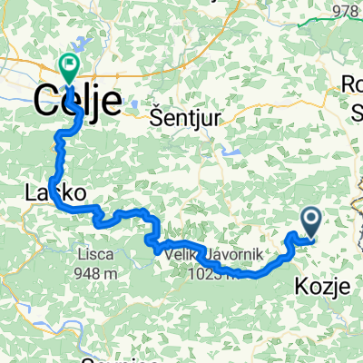 Drensko rebro-Planina-Mrzlo polje-Trobni dol-Vrh-Laško-Rifengozd-Celje