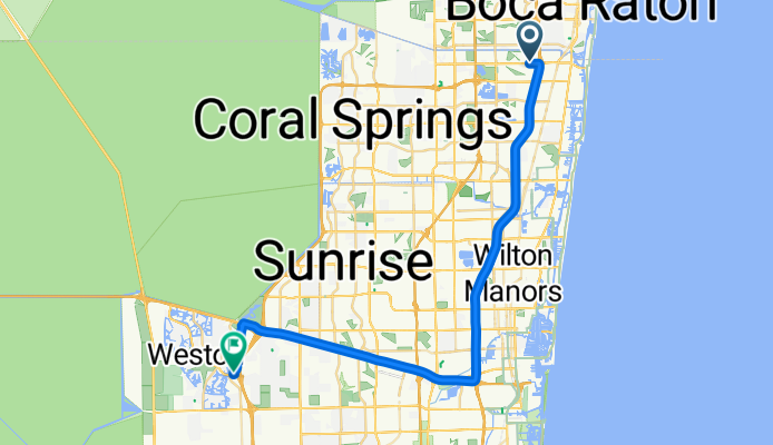 1510–1612 W Hillsboro Blvd, Deerfield Beach to 2400 N Commerce Pkwy, Weston