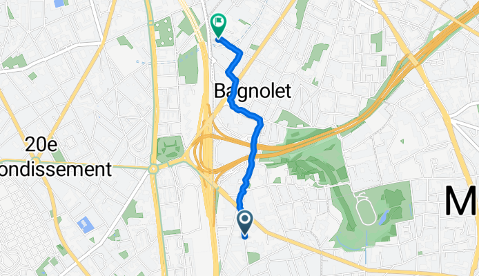 101 Rue Jules Ferry, Bagnolet à 65 Rue Marie-Anne Colombier, Bagnolet