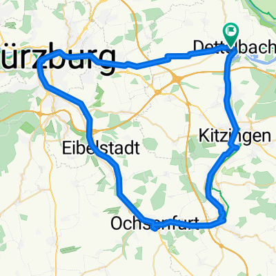Dettelbach längs dem Main nach Würzburg und zurück durchs Land