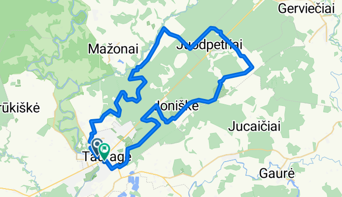 Jūros g. 16, Tauragė to Bažnyčių g. 20, Tauragė