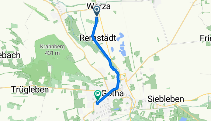 Remstädter Weg, Nessetal nach Von-Hoff-Straße 5, Gotha
